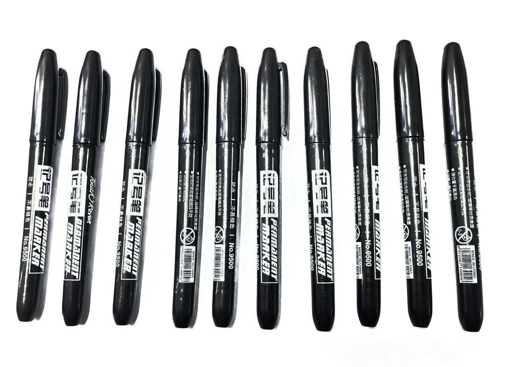 6 PCS Permanent Marker Pen Manga Drawing Markers Black Blue Red Waterproof Ink Sketch Pens Stationery Art School Supplies