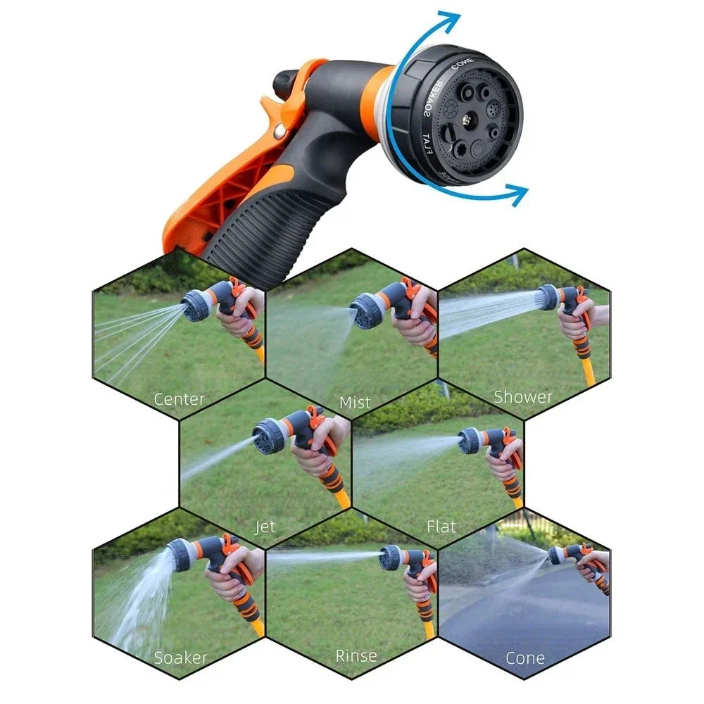 8-Pattern Garden Water Gun – High-Pressure Hose Nozzle for Car Wash & Yard Spraying