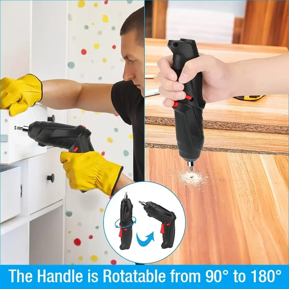 47PCS Cordless Electric Screwdriver Set – Rechargeable 3.6V Power Tool for Household Repair & Assembly