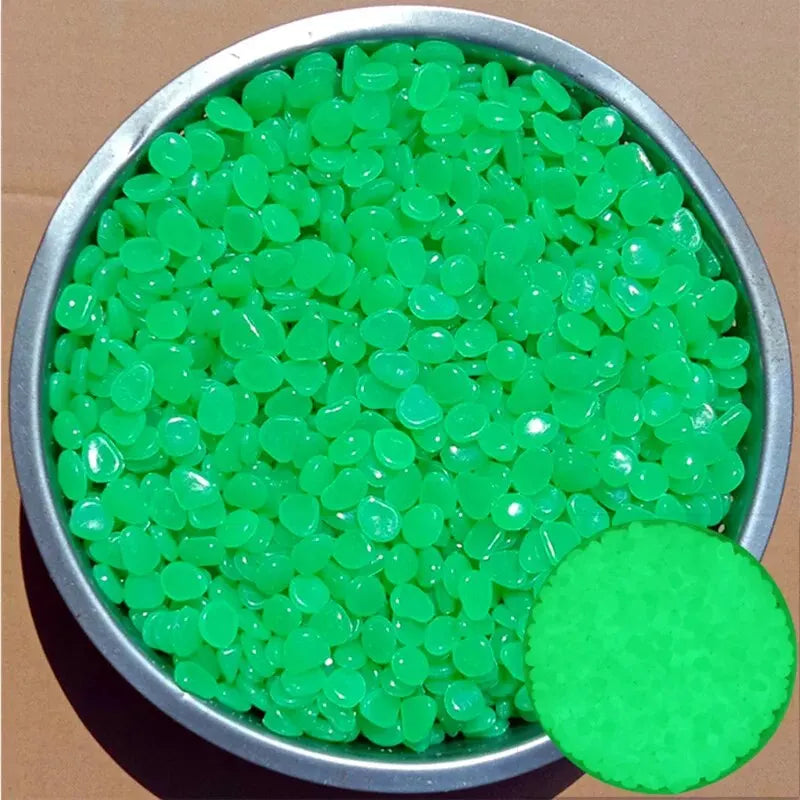 100Pcs Glow-in-the-Dark Garden Pebbles – Luminous Decorative Stones for Pathways, Patios, Aquariums & Landscaping