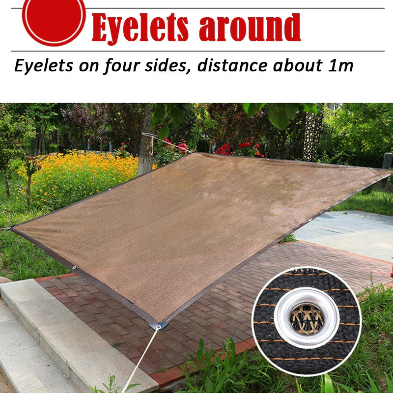 75% Shading Coffee Sun Shade Net – Heavy-Duty UV-Resistant Pergola Cover for Garden & Greenhouse