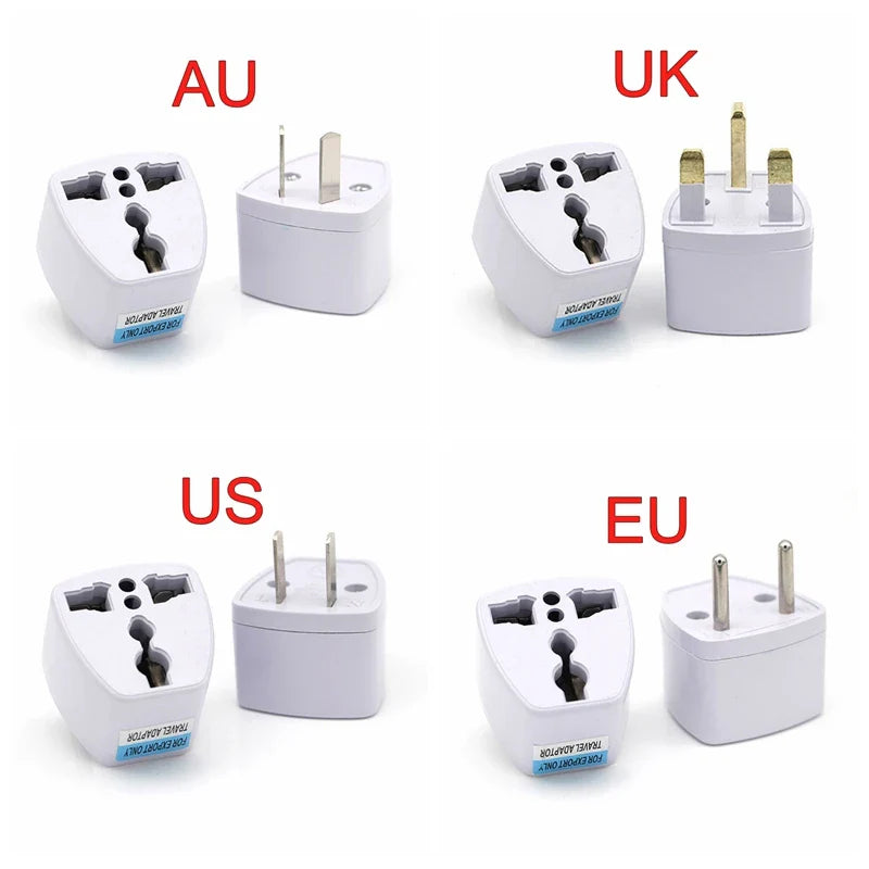 1PC Universal US UK AU to EU Plug Adapter – Travel Wall Charger Socket Converter with 2 Round Pins