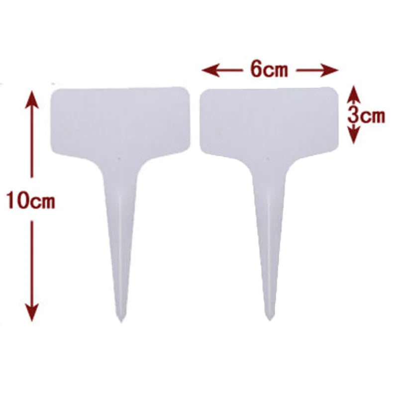 50/100Pcs White PVC T-Type Plant Labels – 6x10CM Waterproof Nursery Garden Tags for Seedlings & Pots