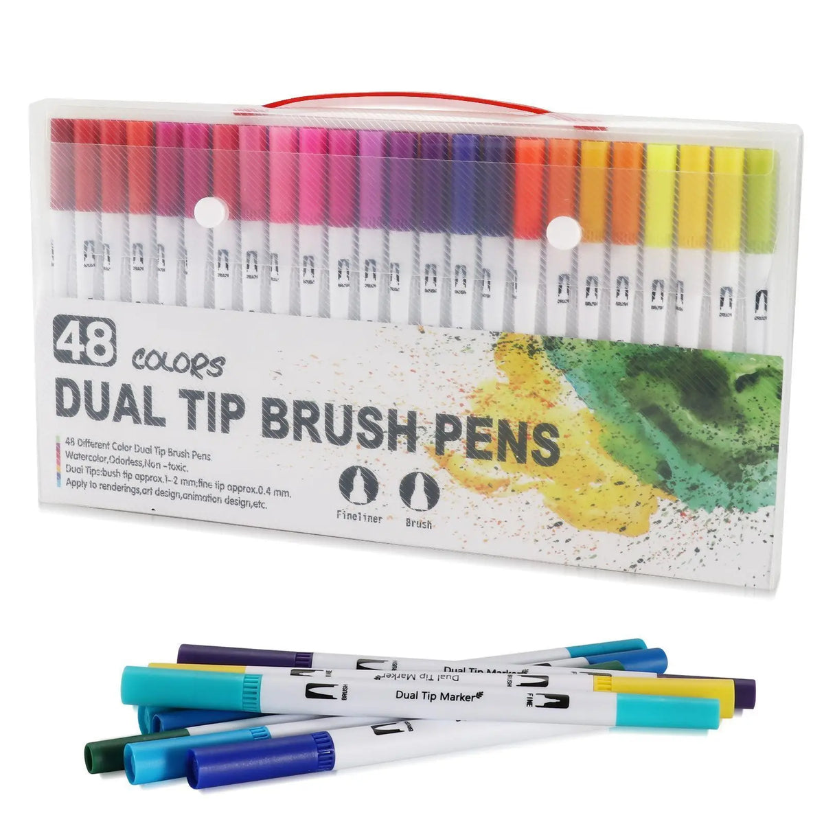 12–120 Colors Felt Tip Marker Set – Dual Brush Watercolor Pens for Drawing & Calligraphy