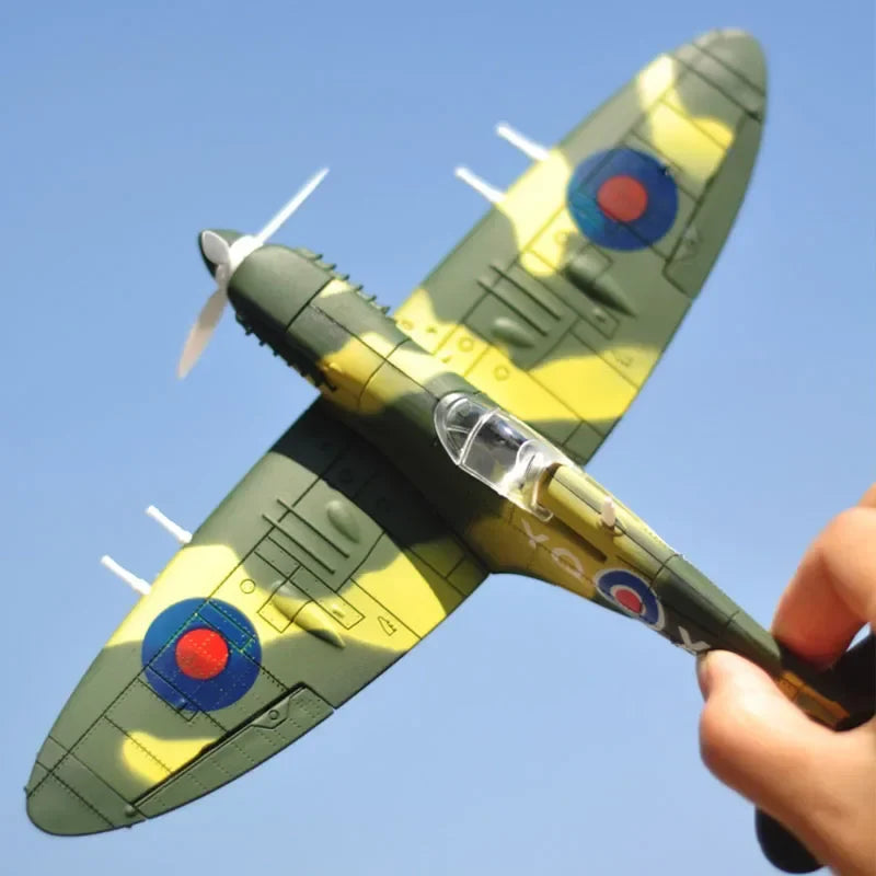 4D DIY Military Airplane Model – WW2 Fighter Building Blocks Set (22cm)