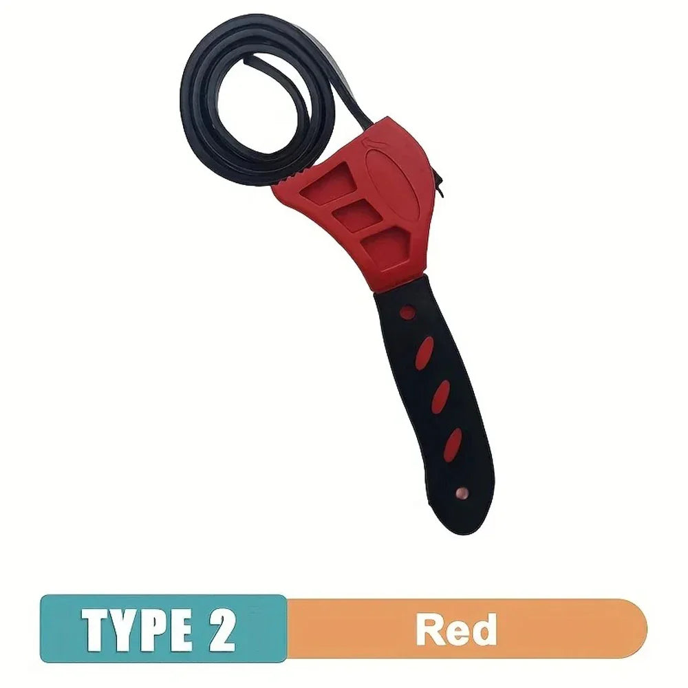 6-inch Belt Wrench Oil Filter Puller – Adjustable Strap Spanner for Auto & Maintenance