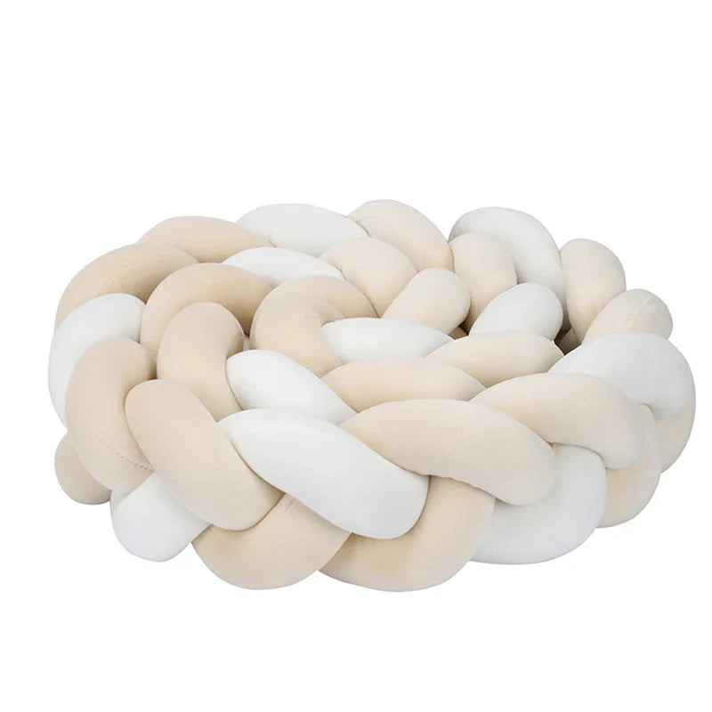 1–4M Braided Crib Bumper – Soft Baby Bed Protector Pillow for Infant Cradle & Nursery Decor