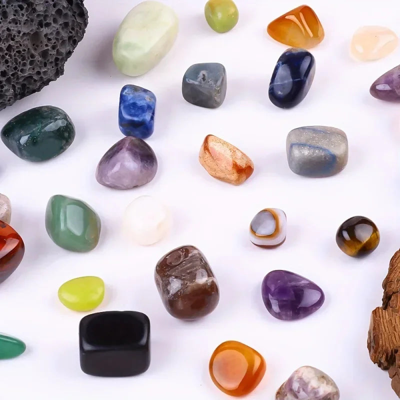 100g Mixed Tumbled Crystals & Stones – Assorted Polished Gemstones for Décor, Healing, Crafts & Collecting