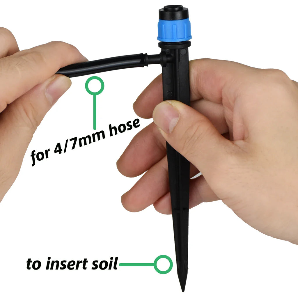 30Pcs Adjustable Garden Sprinkler Nozzles – 360° Drip Irrigation Heads for 4/7mm Hose & Greenhouse Watering