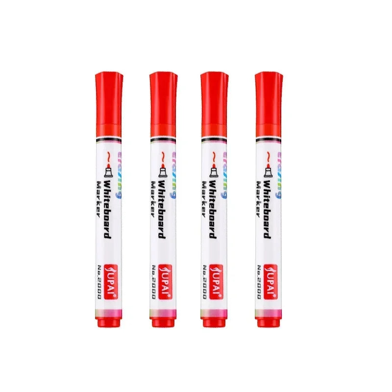 4 Colors Dry Erase Whiteboard Marker Pens – Low Odor Chalk Pens for Office & School