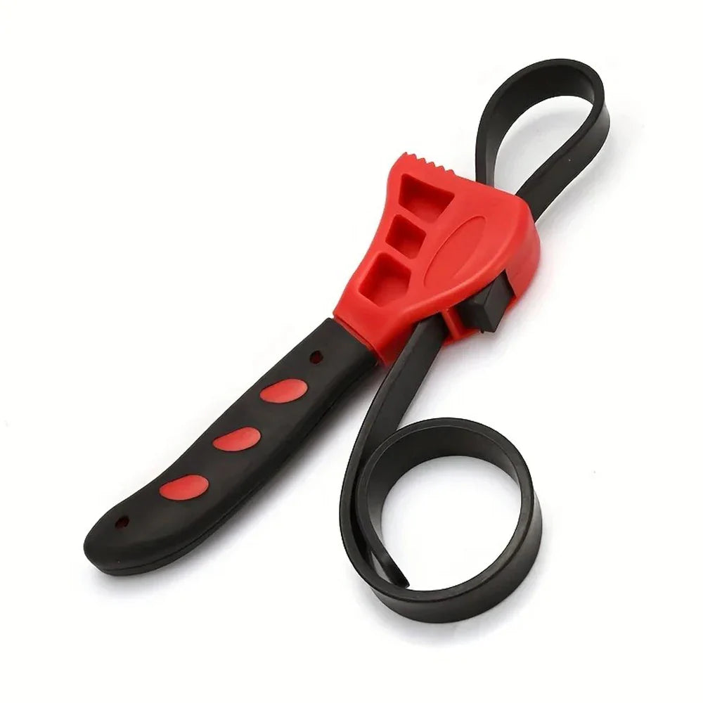 6-inch Belt Wrench Oil Filter Puller – Adjustable Strap Spanner for Auto & Maintenance