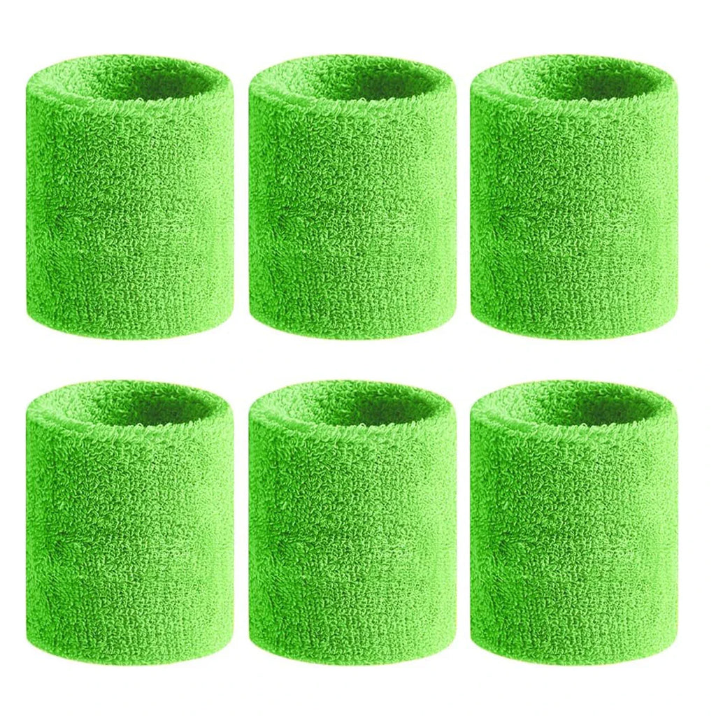 6pcs Sports Wristbands – Moisture-Wicking Sweat Absorbing Wrist Guards for Tennis, Basketball & Running