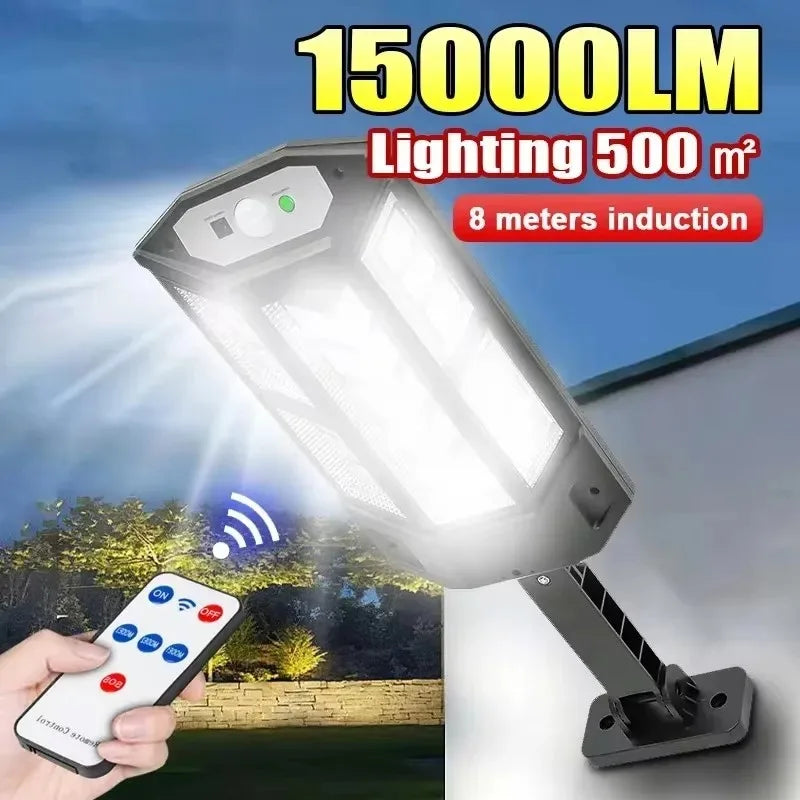 15000LM Solar Light with Motion Sensor – IP65 Waterproof Outdoor Solar Lamp for Garden, Street & Wall Lighting