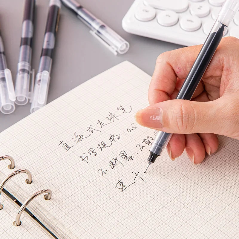 10Pcs Needle-Type Gel Pens – 0.5mm Liquid Ballpoint Pens for School, Office & Creative Writing