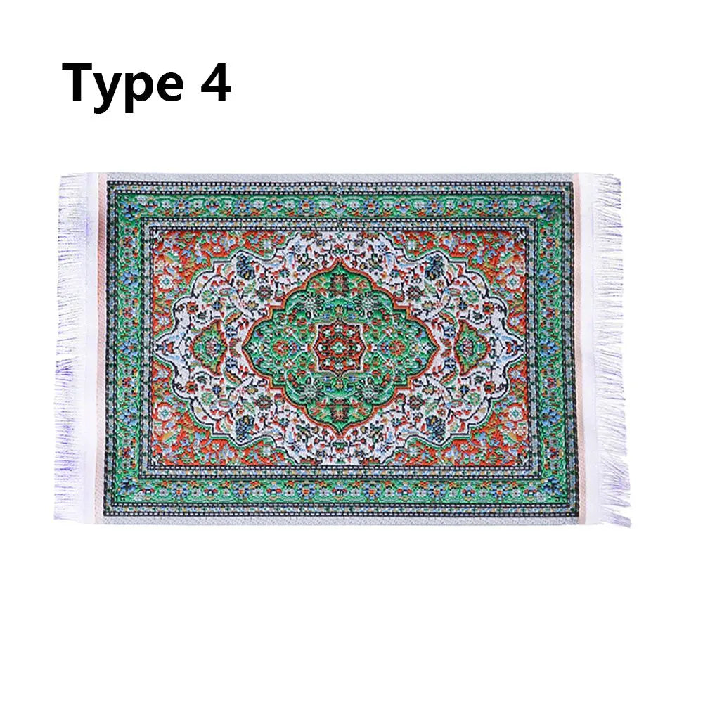 1:12 Scale Turkish Style Dollhouse Carpet – Miniature Weaving Rug for Doll Accessories & Mini House Decor