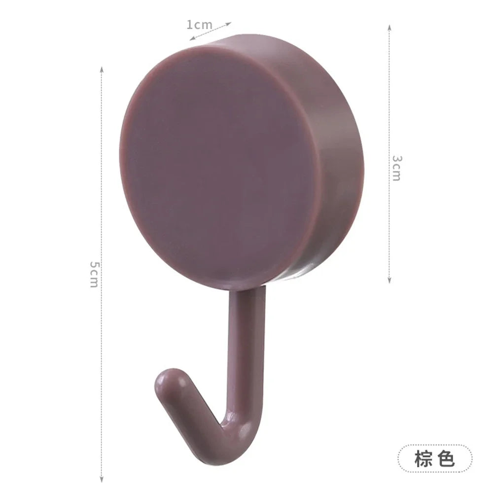 10PCS Self Adhesive Wall Hooks Strong Hold No Drilling – Multi-Color Coat, Bag, Towel Hangers for Bathroom, Kitchen & Home Storage