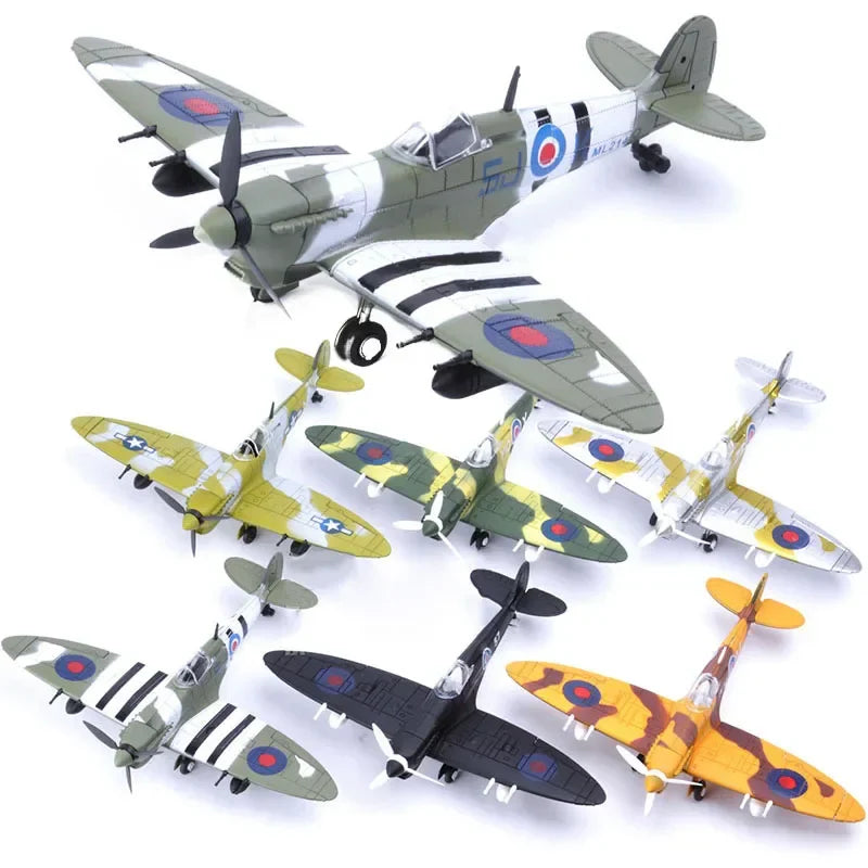 4D DIY Military Airplane Model – WW2 Fighter Building Blocks Set (22cm)