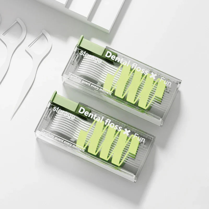 10Pcs/Box Floss Toothpick Set – Portable Reusable Dental Floss with Storage Case for Easy Teeth Cleaning