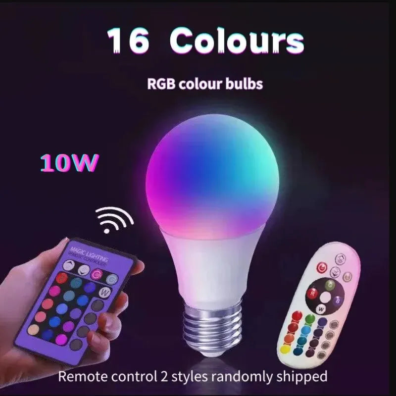 16 Color RGB Colorful Infrared Remote Control Bulb 24 Key Remote Control Spotlight Color Changing Party Atmosphere Light
