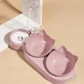 3-in-1 Pet Bowls with Gravity Water Feeder – Tilted Cat Food and Water Bowl Set with Neck Protection
