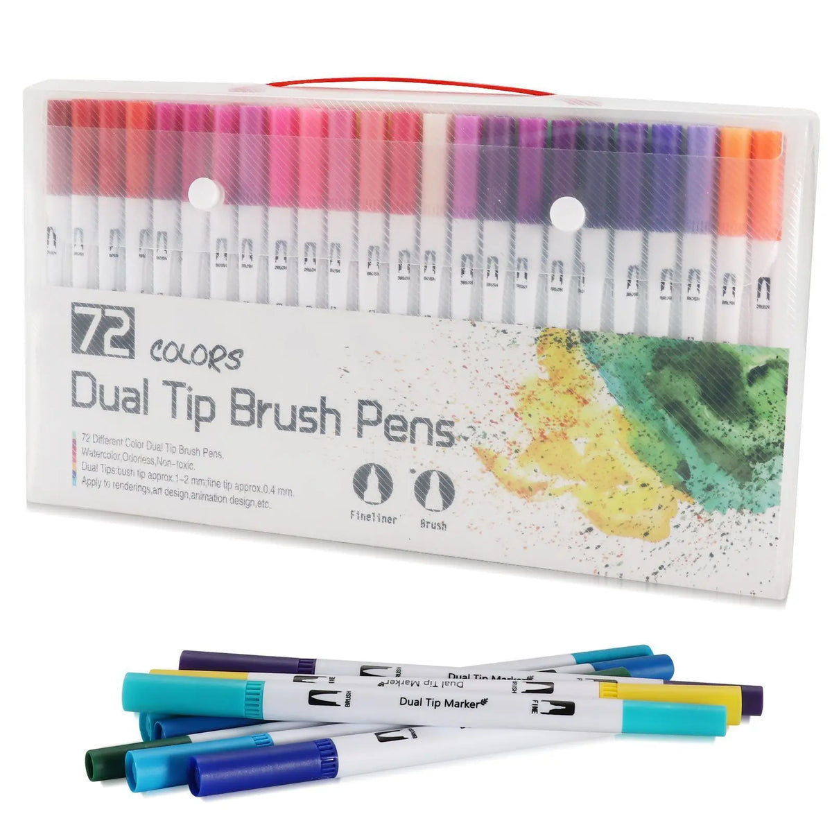 12–120 Colors Felt Tip Marker Set – Dual Brush Watercolor Pens for Drawing & Calligraphy