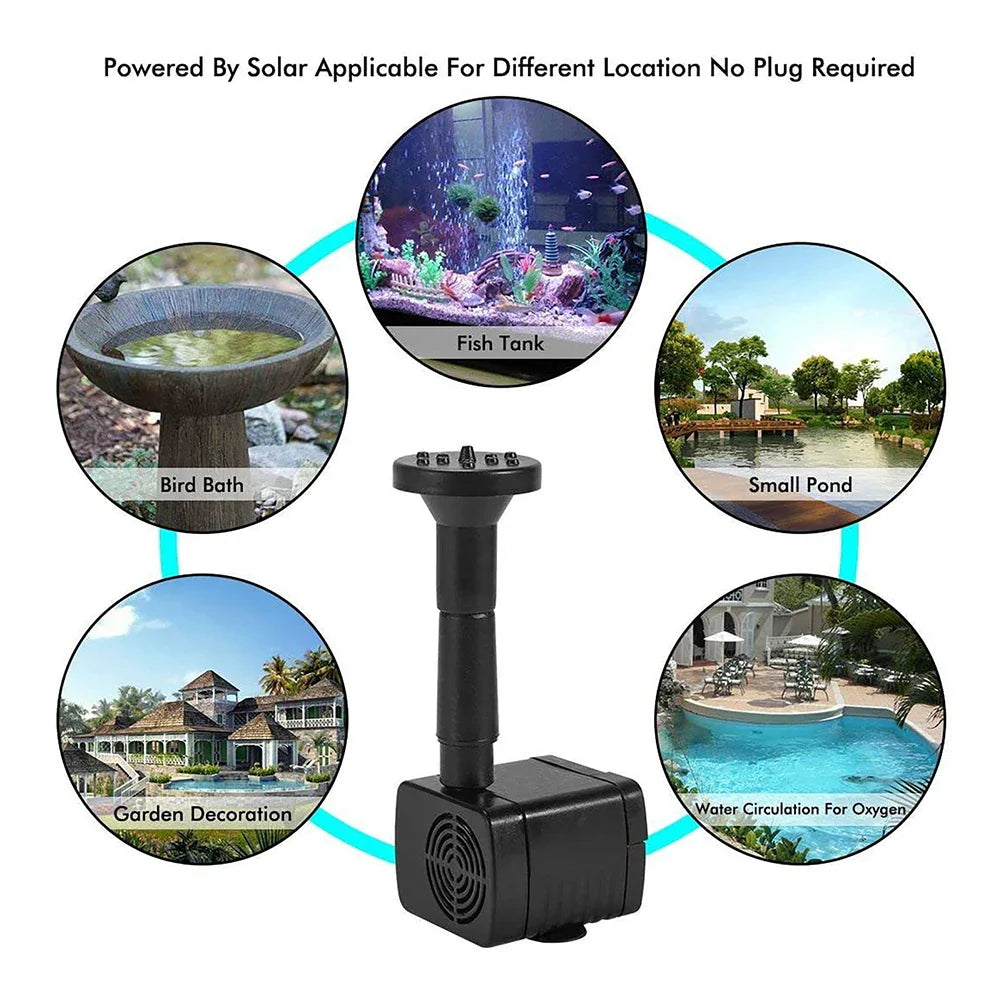 5W 5V Water Fountain Garden Decoration with Stake Solar Power Panel Water Pump Watering System Energy Saving Kits for Fish Tank