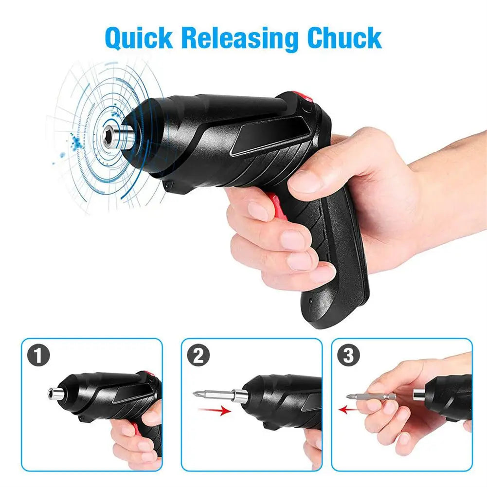 3.6V Cordless Electric Screwdriver – Mini Power Drill with 500mAh Lithium Battery for Household Repairs