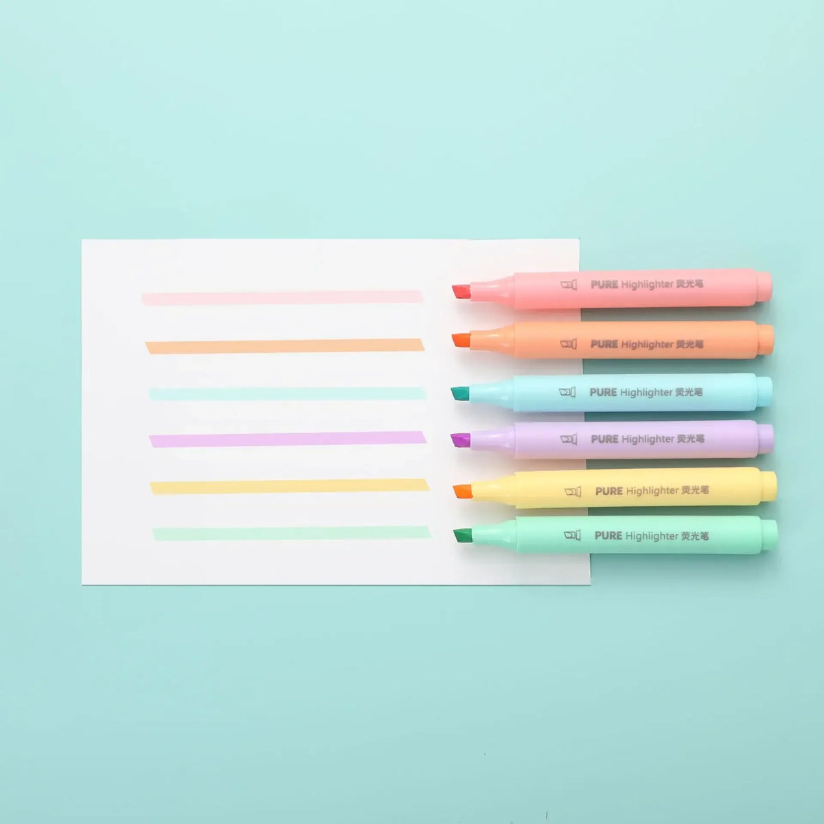 6Pcs Pastel Color Macaron Highlighter Pen Set – Cute Fluorescent Marker Pens for School & Office