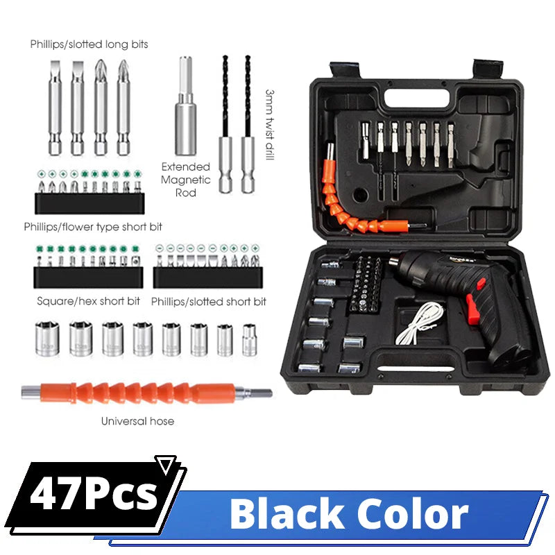 3.6V Cordless Electric Screwdriver – Mini Power Drill with 500mAh Lithium Battery for Household Repairs