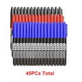 6PCs/Set Permanent Marker Pen Fine Point Waterproof Markers Thin Nib Crude Nib Black Blue Red Ink 1.5mm Fine Color Marker Pens