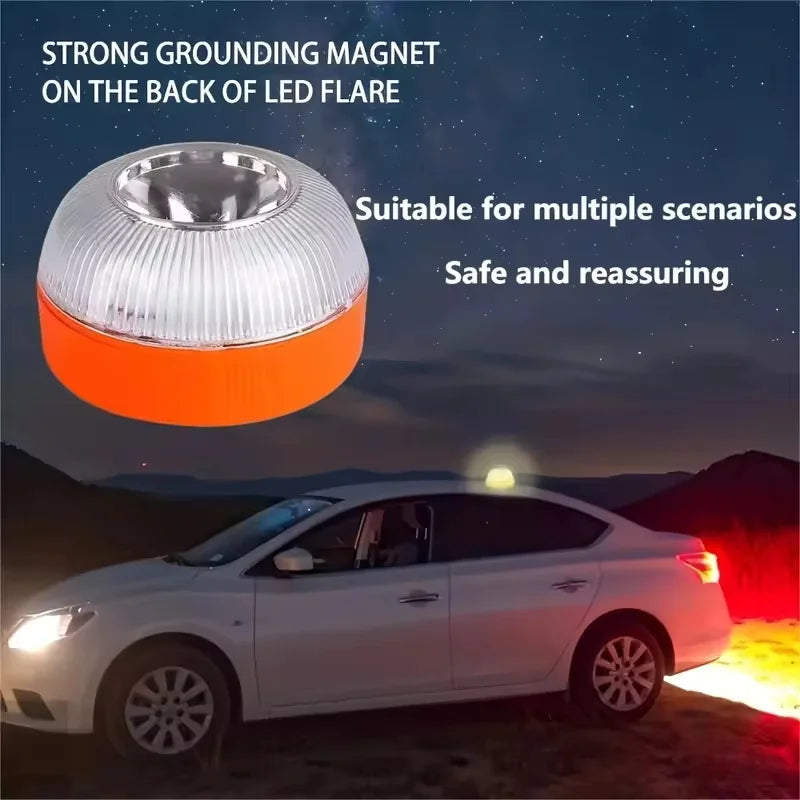 1pc/2pcs LED Vehicle Emergency Warning Light,Battery Powered,for Various Car Models-Roadside Assistance,Offroad Enthusiast,Truck