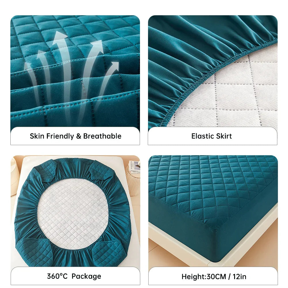 3D Air Fabric Waterproof Mattress Protector – Thick, Breathable Fitted Bed Cover (No Pillowcase)
