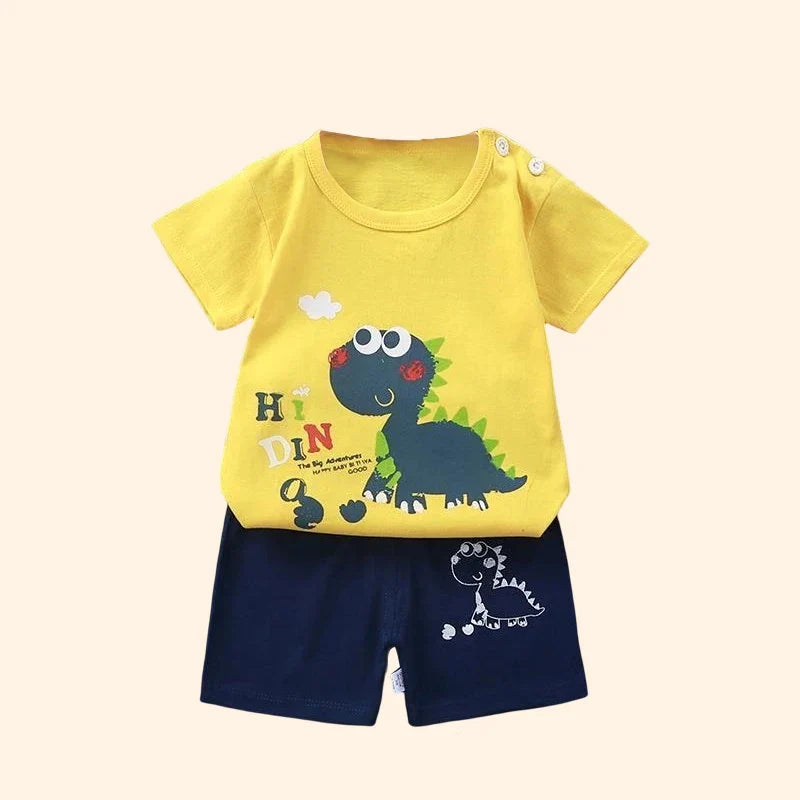 100% Cotton Toddler Outfit Set – Soft Summer T-Shirt & Shorts 2PCS for Boys and Girls (Ages 1–7 Years)